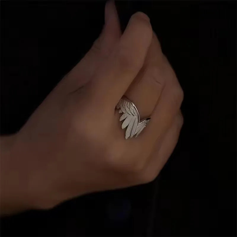 2025 Retro Angel Wings Ring For Women Girls Punk Gothic Adjustable Open Ring Handmade Designer Jewelry Accessories Gift