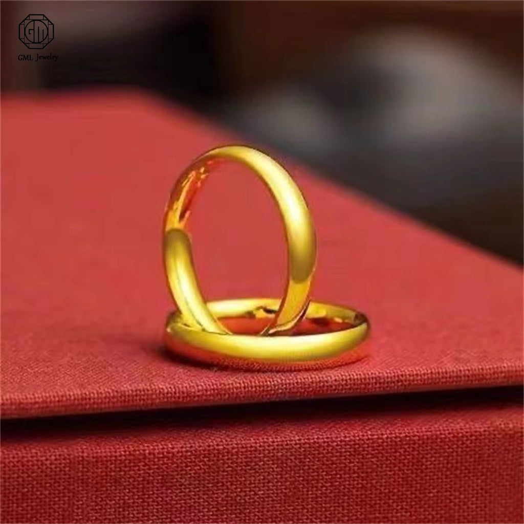 Sand Gold Adjustable Ring Matte Wide Band Openable Fade Resistant Unisex Couple Jewelry Solid Minimalist Gift