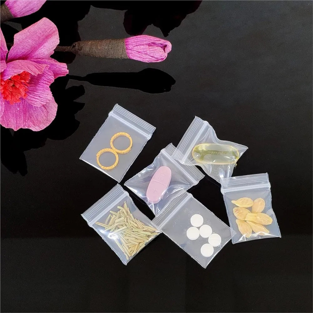 100/300/500Pcs Plastic Transparent Ziplock Bags Food Packaging Jewelry Packing Pouches For Jewelry Display Storage Bag Wholesale