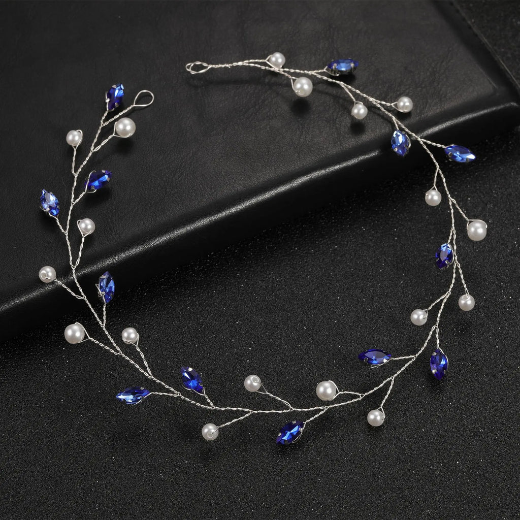 DIEZI Elegant Women Hair Accessories Bridal Headband Crystal Pearl Hairband Head Ornament Ladies New Hair Jewelry For Wedding