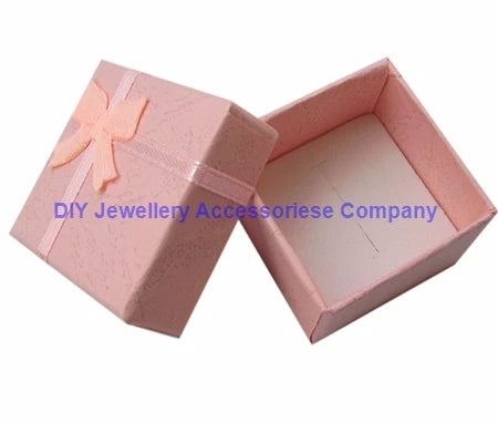 24pcs/Lot Fashion Ribbon Jewelry Box  Multi Colors Ring Earrings Pendant 4x4x3cm Display Packaging Gift