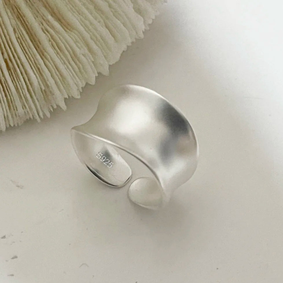 925 Sterling Silver Rings for Women Couple Minimalist Handmade Simple Smooth Sparkling Ring Set Party Gift Prevent Allergy