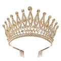 KMVEXO Baroque Queen Large Crystal AB Crowns For Bridal Women Girls Wedding Tiaras Diadem Comb Princess Party Hair Dress Jewelry
