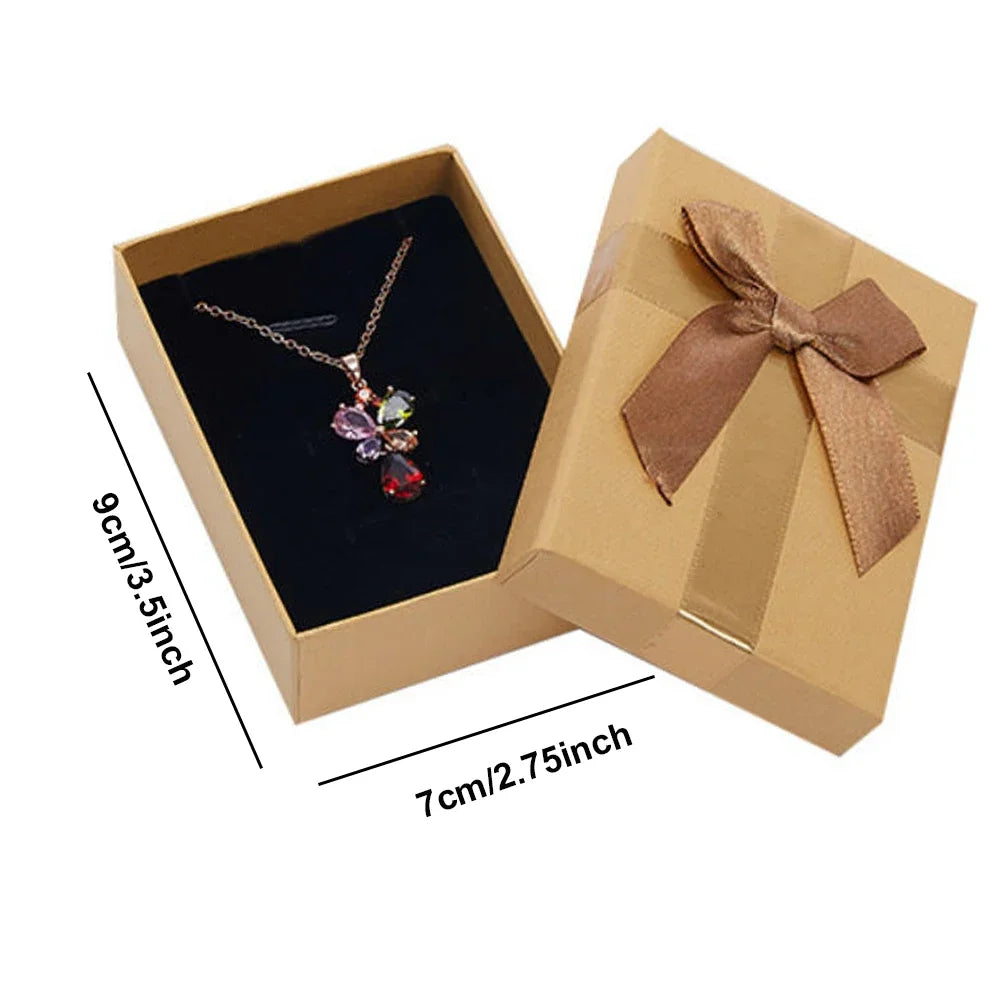 1Pc Thick Kraft Paper Drawer Jewelry Box With Sponge Greet Card for Necklace Bracelet Ring Gift Box Jewelry Packaging Box Joyero