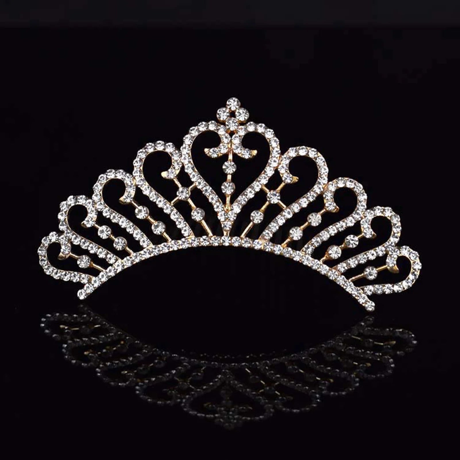 Girls Children Princess Crystal Tiaras Crowns Hair Comb Rhinestone Hairpin Bridal Wedding Hair Accessories Party Jewelry Gifts