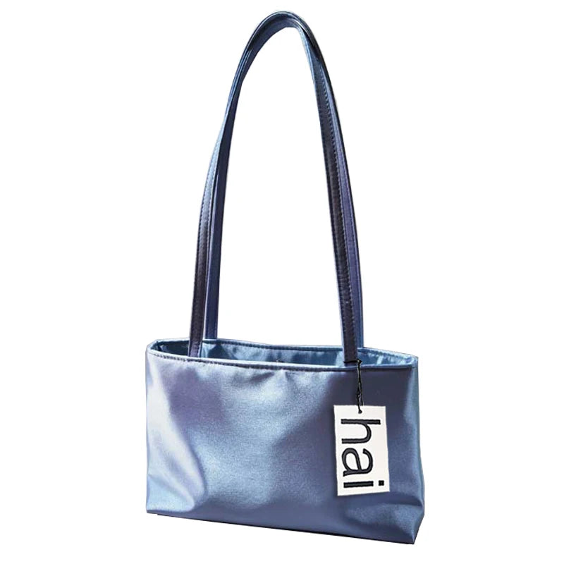 2026 Luxury Silk Satin Women's Shoulder Bag Square Underarm Handbag Contrasting Color Macaron Commuter Tote by Famous Brand