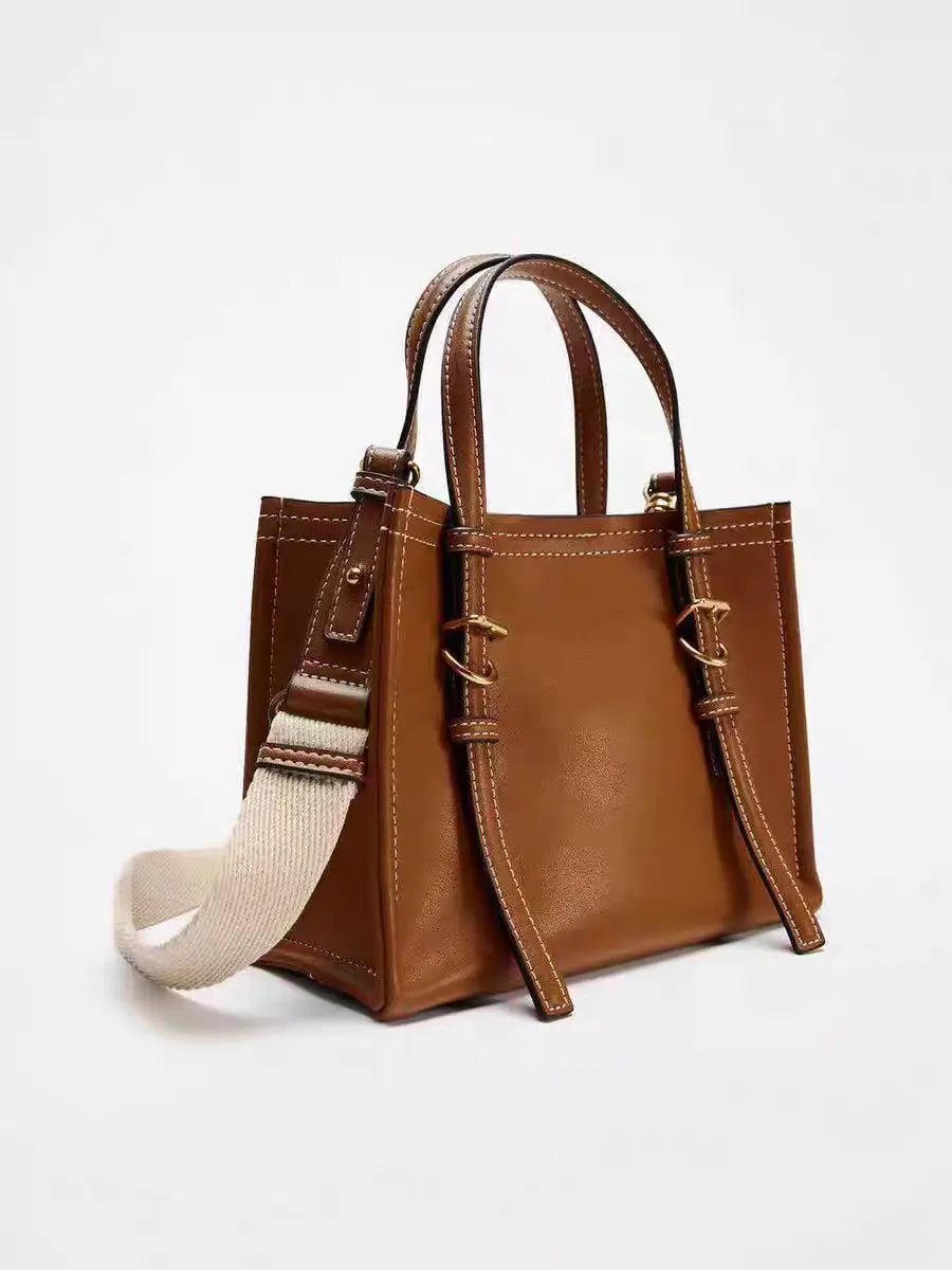 New Women Small PU Leather Tote Bags Luxury Multifunctional Versatile Ladies Fashion Shoulder Crossbody Designer Handbag