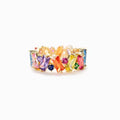 New Irregualr Design Colorful CZ Women Rings Gold Color/Silver Color Geometric CZ Rainbow Rings Luxury Trendy Exquisite Jewelry