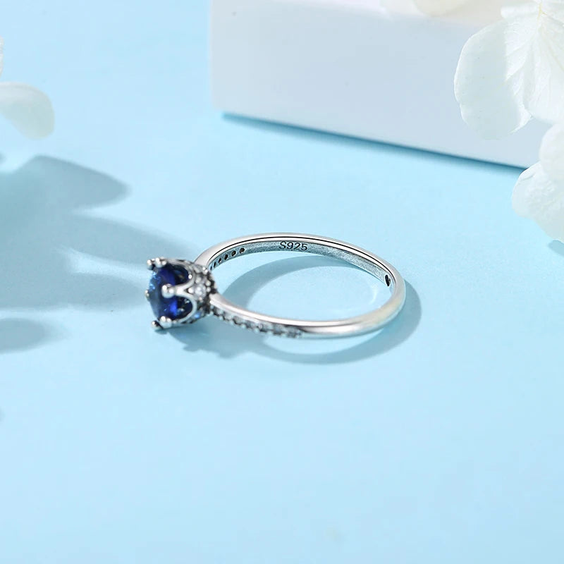 Original 925 Sterling Silver Ring Love Heart Pave CZ Crystal Stackable Rings For Women Wedding Engagement Birthday Gift Jewelry