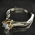 Pure 18K Gold Moissanite Ring for Women with Gemstones Couples Wedding Engagement Jewelry Valentine's Day Anniversary Gift