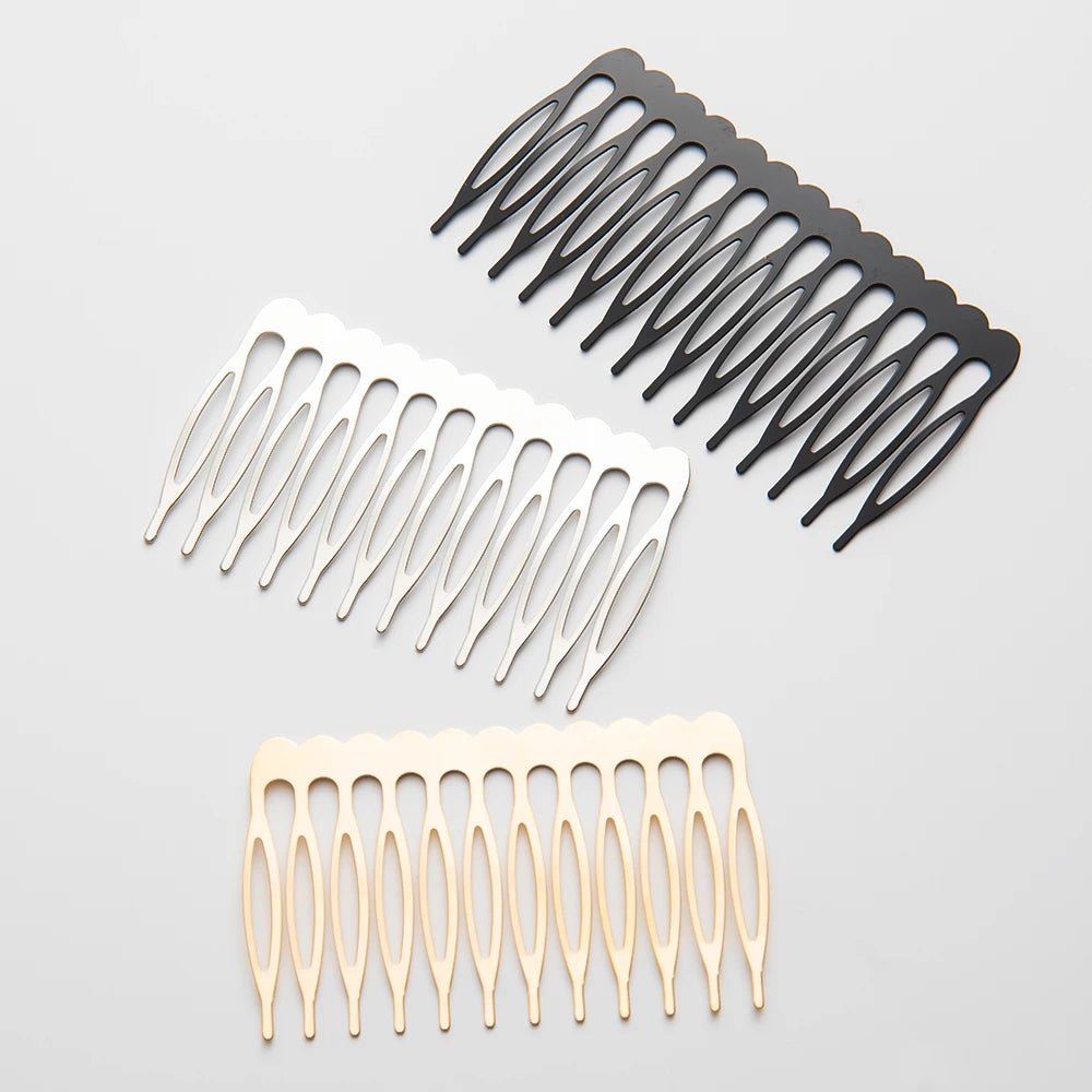10pcs 5 8 10 12 14 16 18 Teeth Metal Hair Comb Brass For Clip Women Girl Bridal Ornament Jewelry Decorative Accessories Wedding