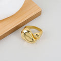 Sweet Silver Color Trend Creative New Love Heart Shaped Gold Ring Light Luxury Metallic Texture Girls Jewelry Couple