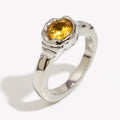 E.B.belle Fashion Women's Shiny Single Champagne Color Zircon Thin Rings Gold Plated Stainless Steel  Jewelry Accessories