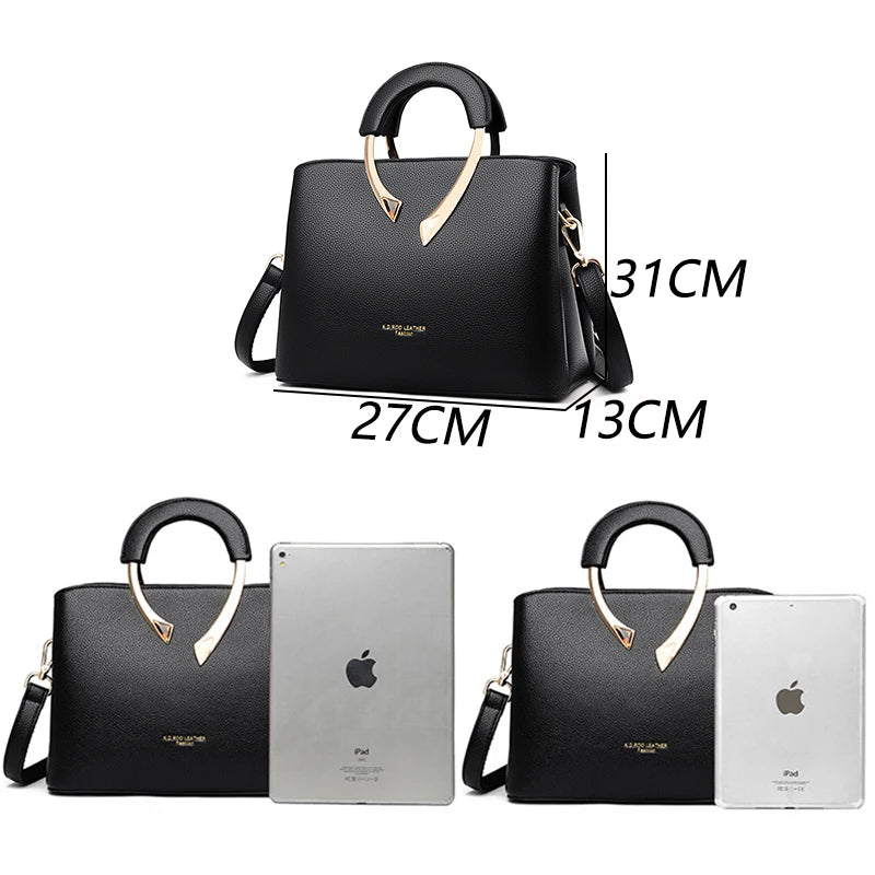 2026 New Style Crossbody Bag Medium Mom Bag Lychee Pattern Large Soft PU Zipper Closure Daily Use Fashionable Ladies Handbag Sac