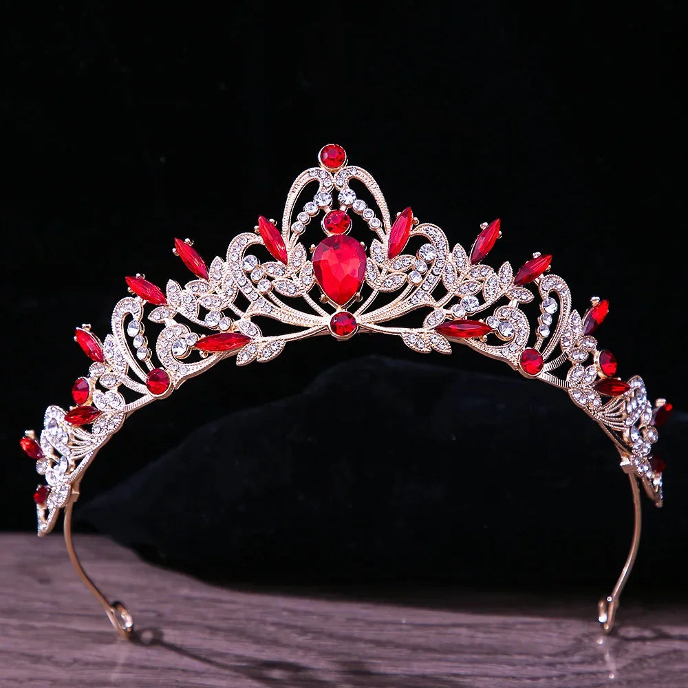 DIEZI Vintage Fashion Girls Princess Crystal Crown Hair Accessories Tiara Women Party Dress CrownRhinestone Bridal Crown Jewelry