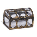 1Pcs Vintage Transparent Storage Organizer Box Treasure Chest Pirate Treasure Box Crystal Gem Jewelry Box Plastic Earrings Chest