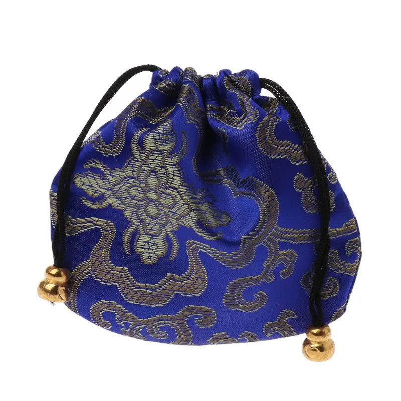 Silk Brocade Jewelry Drawstring Gift Bags Coin Purse Embroidered Candy Chocolate Bag for Wedding Party