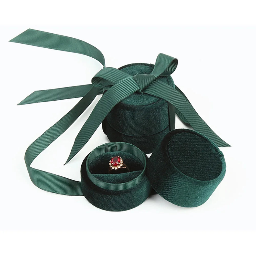 Pink Color Sweet Necklace Bowknot Wedding Velvet Displays Box Fashion Accessories Jewelry Box Jewelry Display