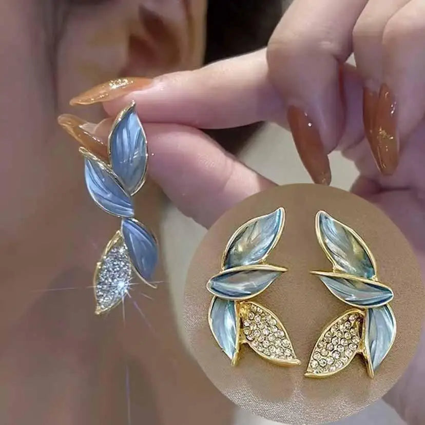 Green Crystal Butterfly Earrings