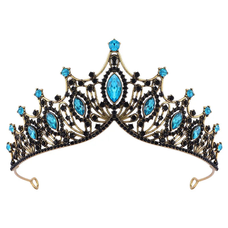Baroque Queen Tiaras and Crowns Rhinestone Diadem for Bridal Princess Wedding Crown Hair Jewelry Party Birthday Accessories