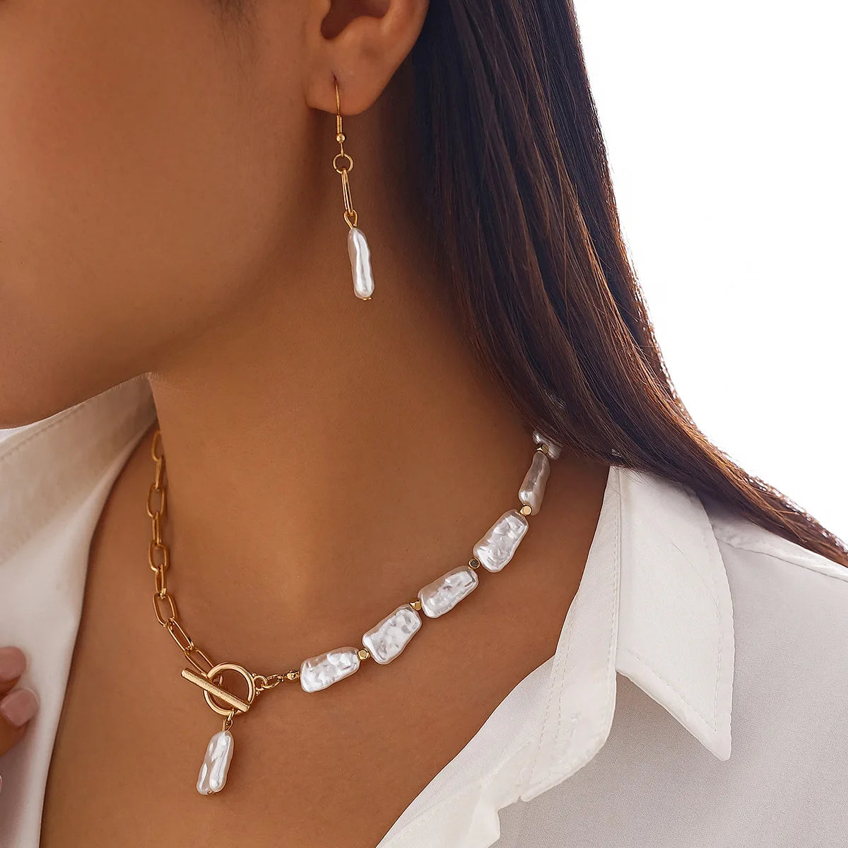 Boho Pearl Necklace Set