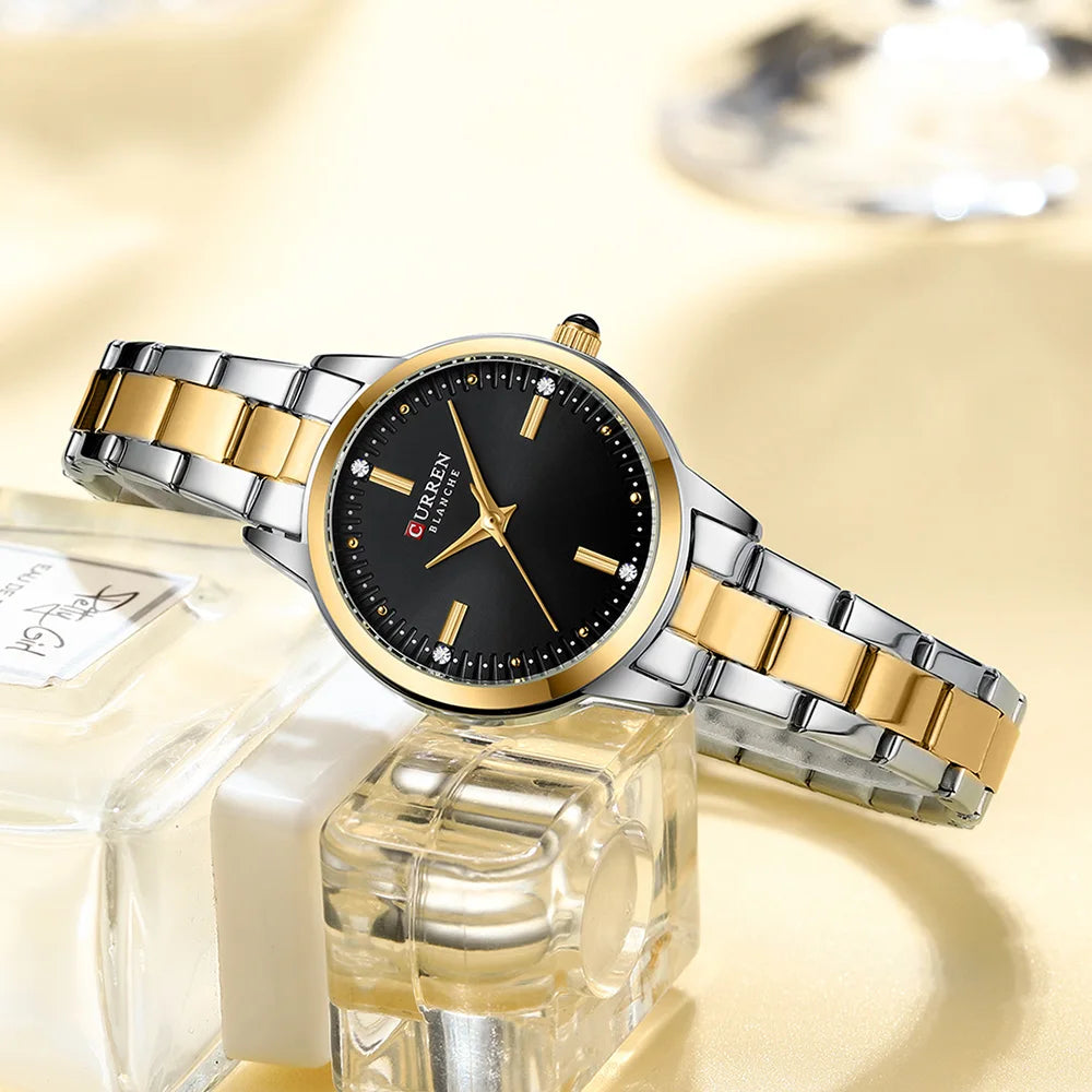 CURREN Women's Watches Fashion Original Quartz Wrist Watch for Ladies Roman Dial Dazzling Diamond Waterproof Luminous Luxury New