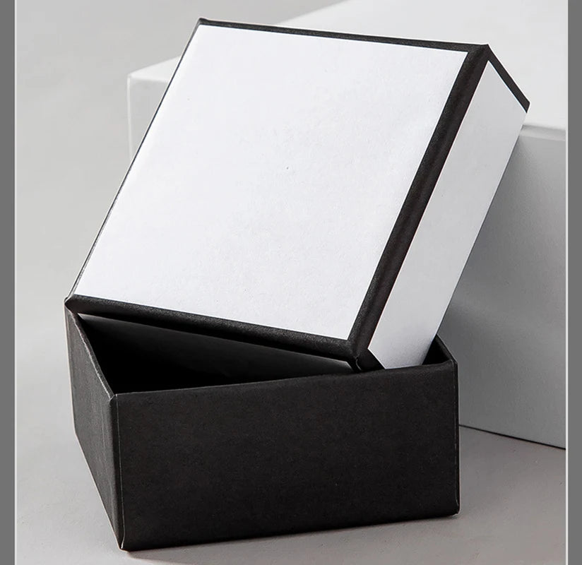 Simple Jewelry Box Earnail Ring Bracelet Necklace Black White Paper Jewelry Display Valentines Day Wedding Gift Packaging Box