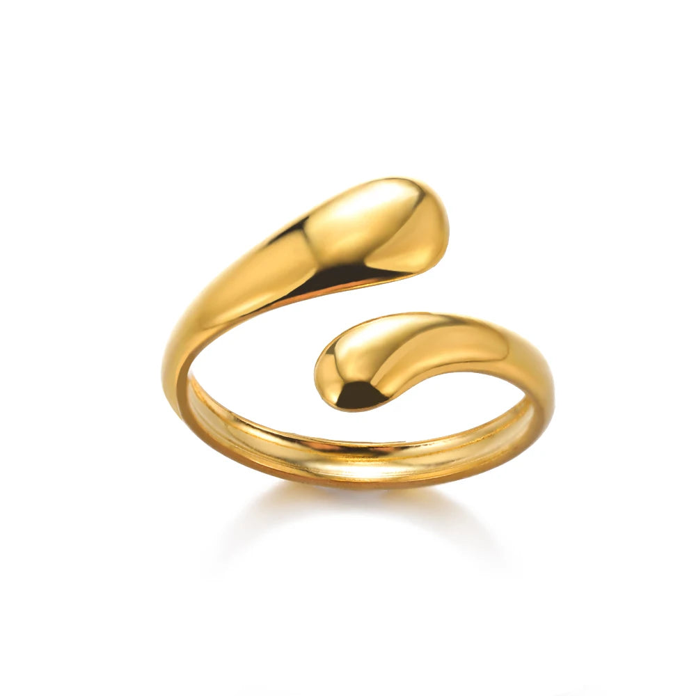 Irregular Beads Stainless Steel Rings For Women Men Open Adjustable Gold Color Chunky Ball Ring Minimalist Waterproof Jewelry