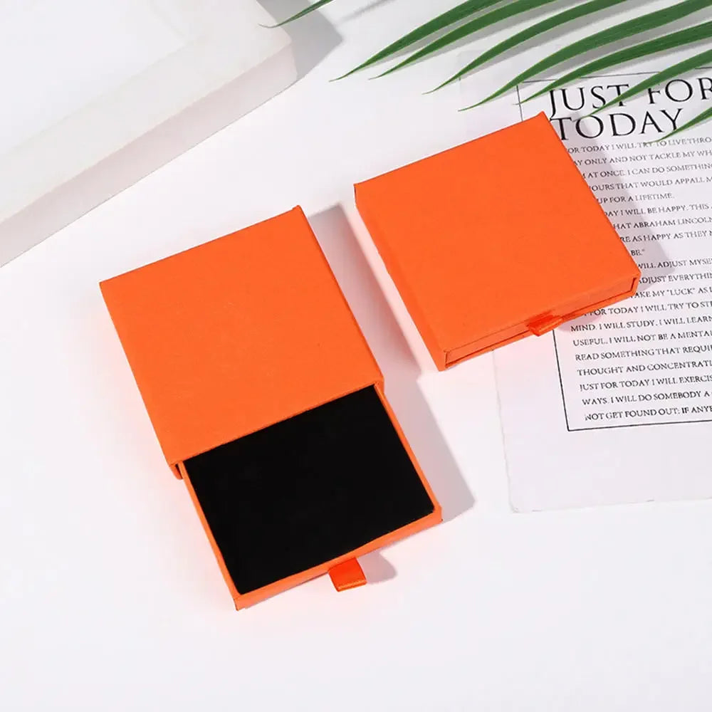1Pc Thick Kraft Paper Drawer Jewelry Box With Sponge Greet Card for Necklace Bracelet Ring Gift Box Jewelry Packaging Box Joyero