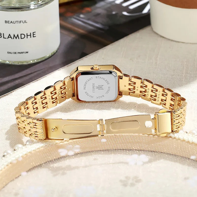 2026 Hot Brand Stainless Steel Strap Watch Women Luxury Gift Quartz Wristwatch Student Fashion Simple Square Quartz Watches