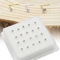 925 Sterling Silver Nose Stud 1.5mm 2.0mm 2.5mm Gemstone Thin Dainty Crystal Pin Nose Screw Ear Bone L Shape Bend Piercing Nariz