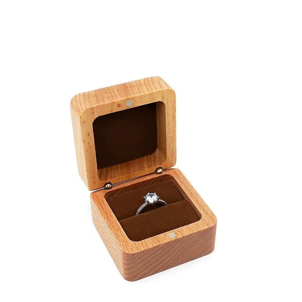 Velvet Wood Rings Box Exquisite Ear Studs Case Earrings Display Tray Retro Jewlery Organizer Ring Earring Holder Store