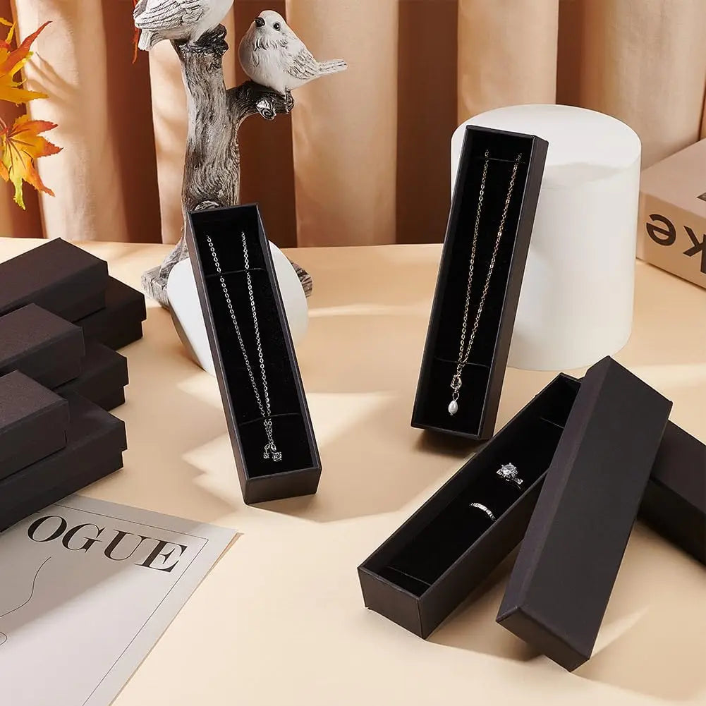 1PCS Black Square Jewelry Display Gifts Box Organizer Engagement for Ring Earring Brooch Necklace Bracelet Packaging Boxes