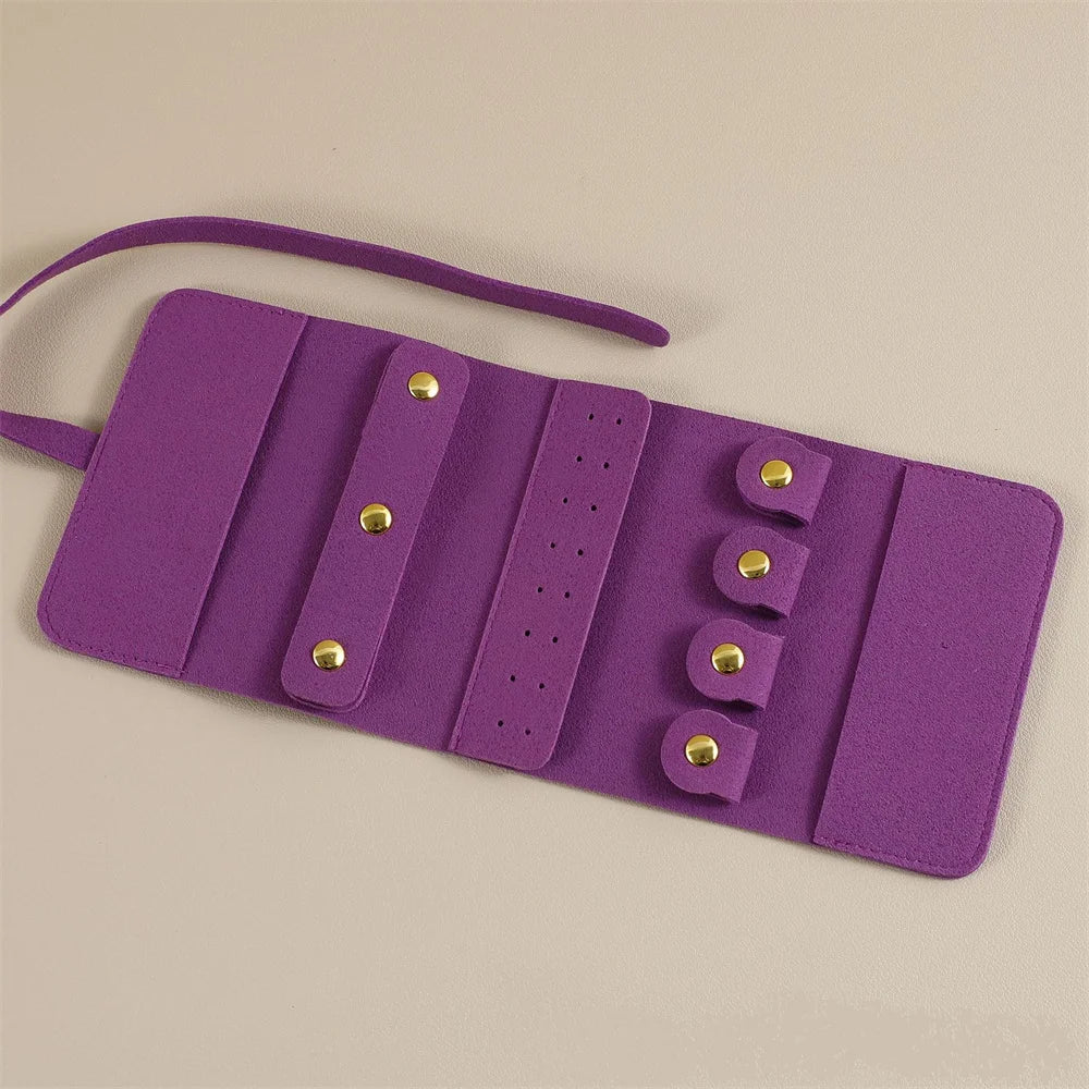 Mini Portable Travel Jewelry Storage Box Multifunctional Fashion Earrings Rings Earrings Necklaces Watches Rolled Up Storage Bag