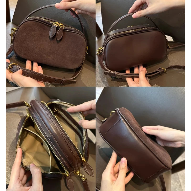 Woman Cowhide Genuine Leather Shoulder Bag Ladies High Quality Leather Handbag Female Fashion Luxury Design Crossbody Bag Women
