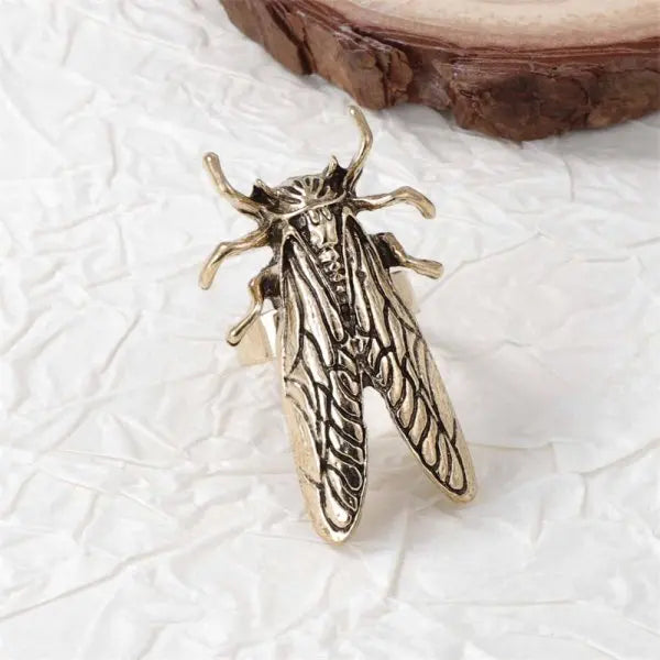 Retro Insect Opening Ring For Women Animal Beetle Cicada Punk Hip-hop Adjustable Finger Ring Trend Daily Party Jewelry Accessory