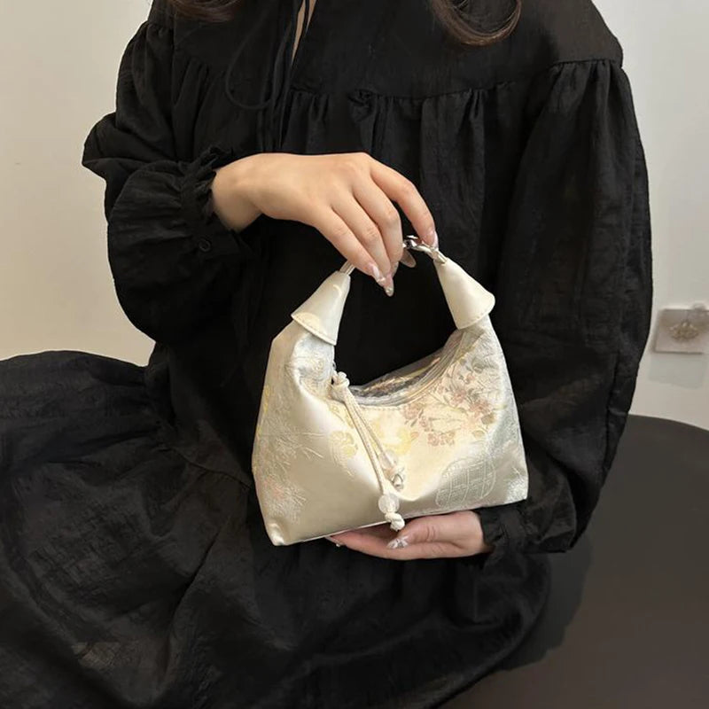 New Chinese Style Fine Embroidery Ladies Handbags 2025 Summer Fashion Shoulder Bag Crossbody Daily Party Tote Handbag For Women