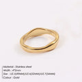 EManco Gold Color / Silver Color Irregular Wave Rings Trendy Simple Geometric Handmade Jewelry for Women Couple