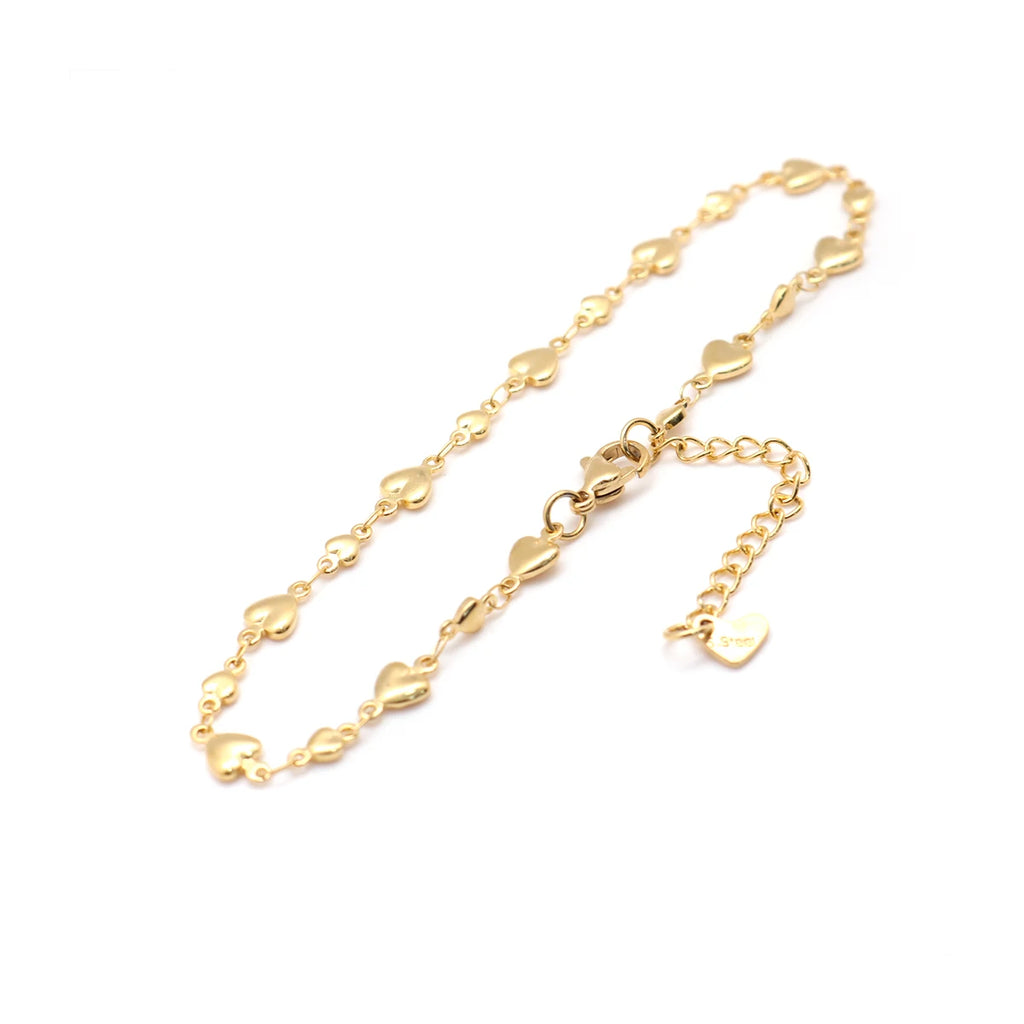 304 Stainless Steel Anklet Gold Color Chain Anklets For Women on the foot Jewelry Summer Party leg Gifts Adjustable ,1 Piece