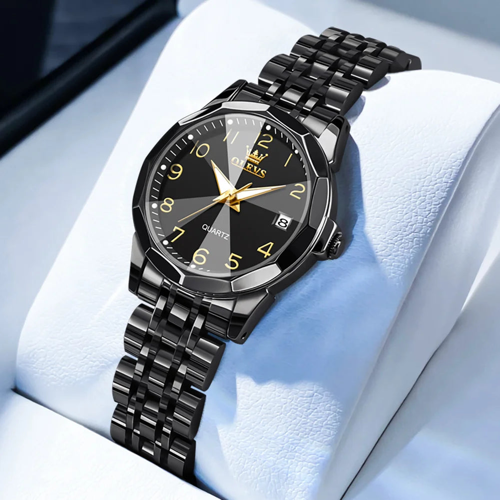 OLEVS 9931 Elegant Fashion Women's Watches Luxury Brand Original Quartz Watch for Ladies Waterproof Stainless Steel Luminous Dat