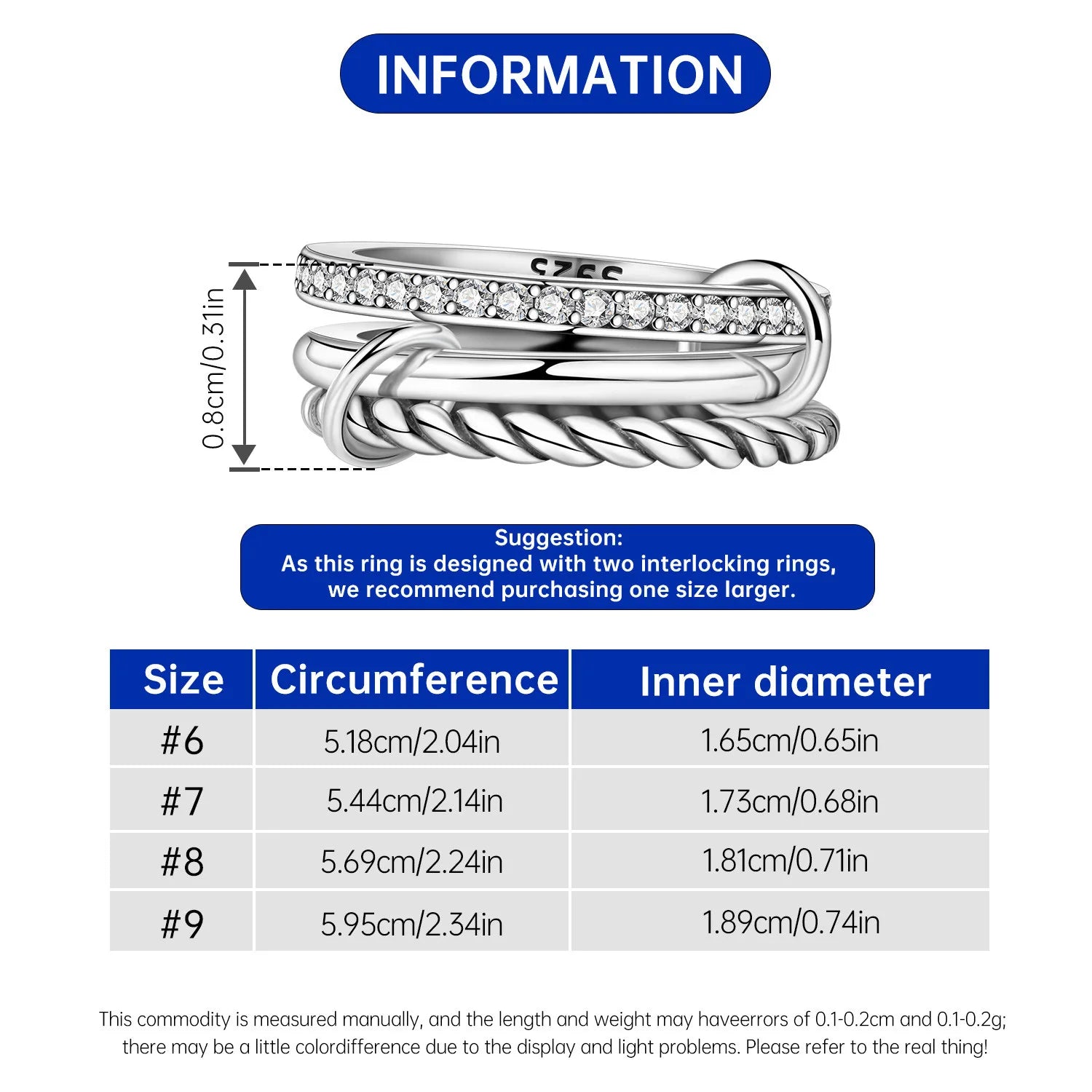 925 Sterling Silver Three-Ring Stackable Ring for Women Simple Fashion Design Fine Jewelry Perfect for Birthday Party Gift 2026