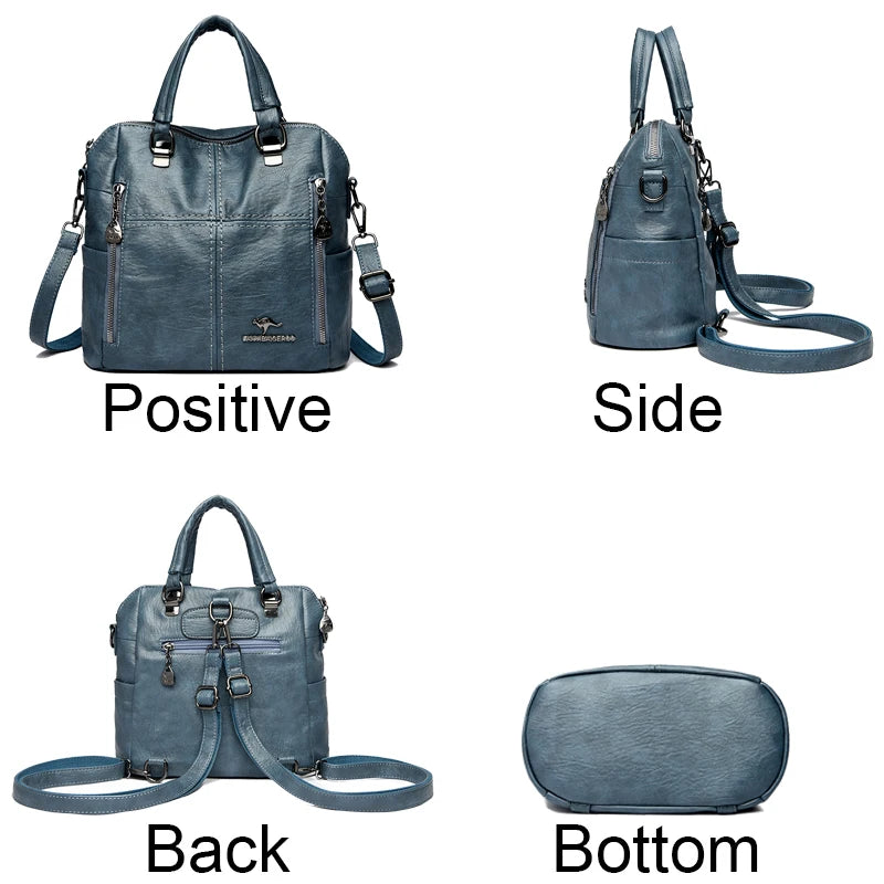 Hot Sale Of The Season New Large Capacity Women's Fashionable Casual Simple Retro Single Shoulder Crossbody Backpack Bag Zipper