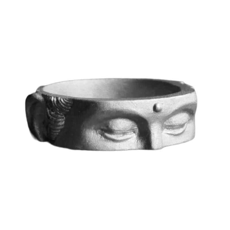 Allergy Free Rings Adjustable Buddhas Half Face Shaped Open Rings Buddhist Finger Rings Ornament Handmade Jewelry