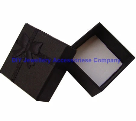24pcs/Lot Fashion Ribbon Jewelry Box  Multi Colors Ring Earrings Pendant 4x4x3cm Display Packaging Gift