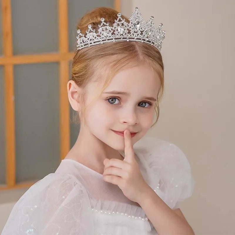Childrens Princess Crown Headwear Girls' Hair Accessories High End Atmospheric Dance Performance Birthday Gift Crown