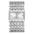 Luxury Ladies Simple Diamond Set Square Bracelet Quartz Watches Fashion Gold Stainless Steel Skeleton Women Clock Dress Watch