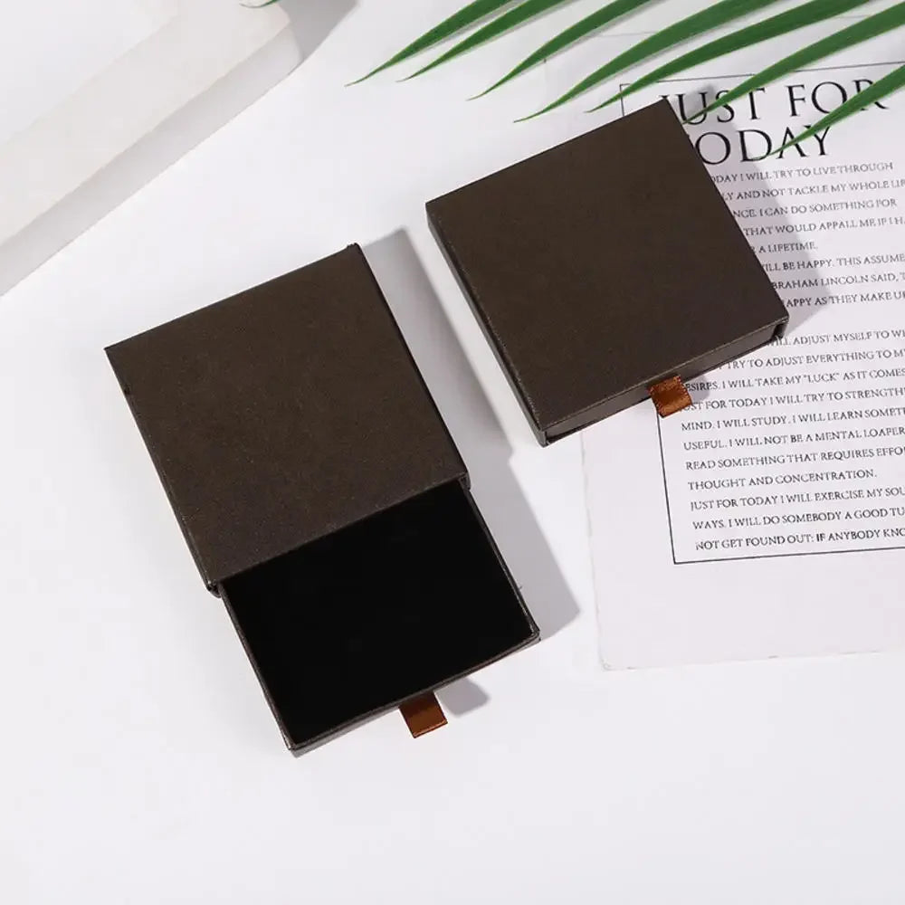 1Pc Thick Kraft Paper Drawer Jewelry Box With Sponge Greet Card for Necklace Bracelet Ring Gift Box Jewelry Packaging Box Joyero