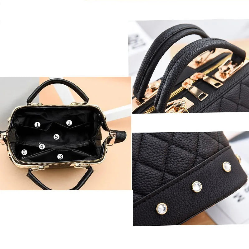 New Woman shoulder bag Large capacity Handbag for Women Crossbody bag Lychee pattern Portable bucket bag ladies messenger bags