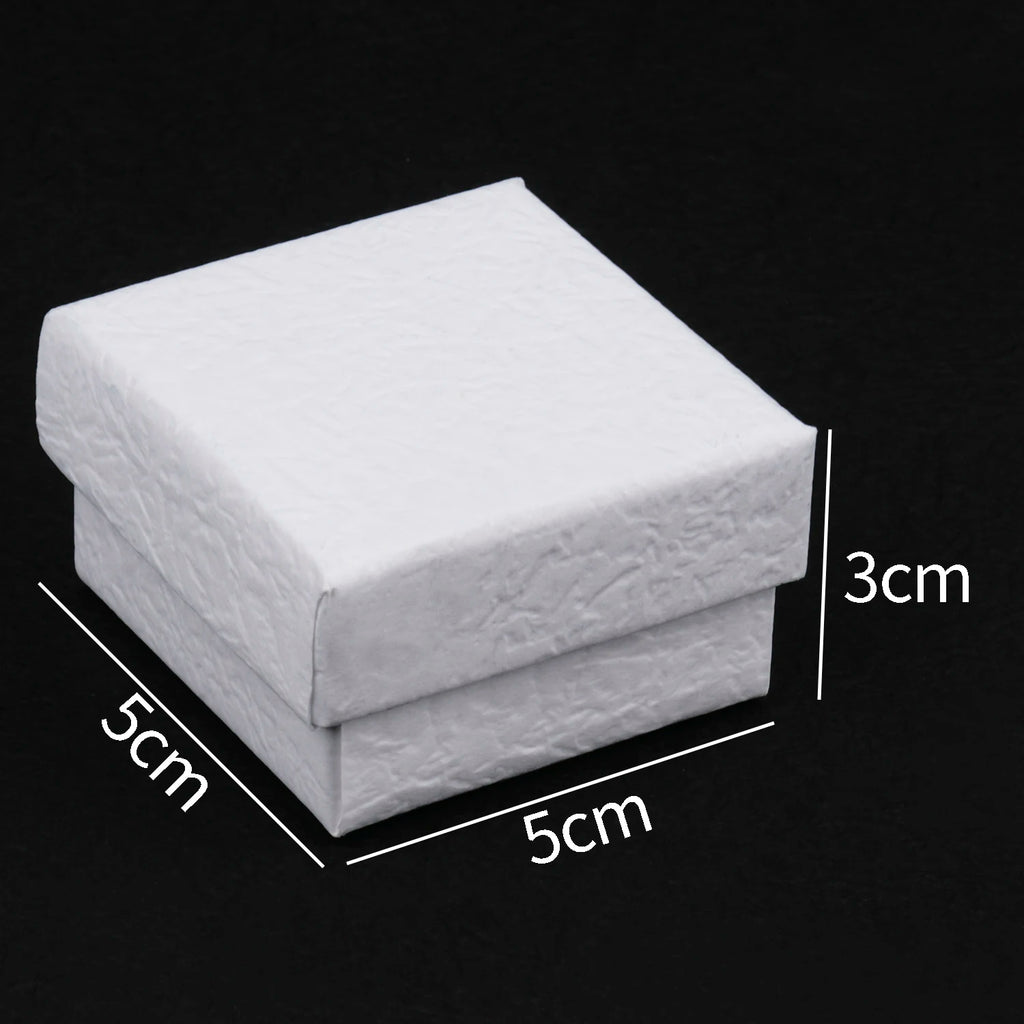 1PC Square Jewelry Organizer Box White Kraft Paper Display Gift Boxes Engagement Ring for Earring Necklace Bracelet Accessories