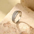 2024 New Stainless Steel 18 K Gold Plated Sun Rings for Women Natural Stone Inlaid in Hollow Metal Texture Ring Trendy Jewelry